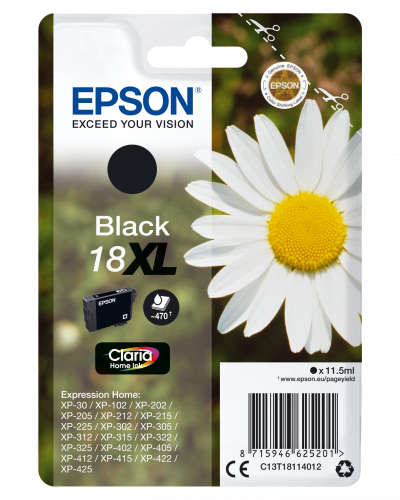 Epson Cartucho 18XL Negro para Expression Home XP-102/205/305/405
