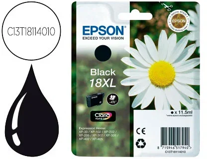 Epson Cartucho 18XL Negro para Expression Home XP-102/205/305/405