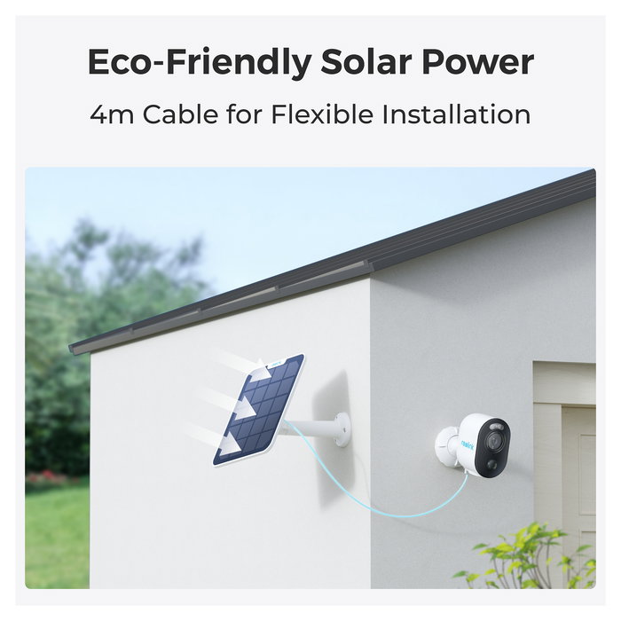 Reolink Cámara de Seguridad Argus Serie B310 con Panel Solar para Exteriores, Inalámbrica, Batería Recargable