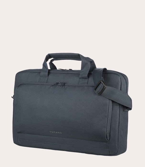 Tucano Maletín Star 40.6 cm (16") Azul para Portátil, Compatible con MacBook Pro 16" y Laptop 15.6", de Tela con Tirante, Compartimento para Tableta y Móvil