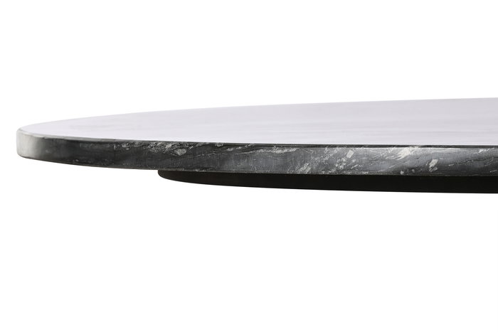 DKD Home Decor Mesa de Comedor Ovalada Moderna de Latón y Mármol Negro y Dorado | Desmontable | 110x200x76 cm
