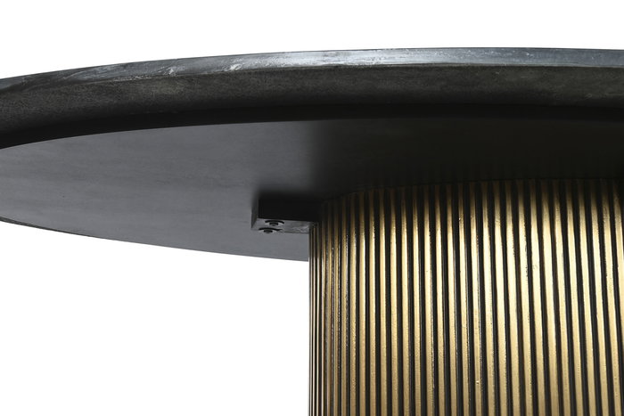 DKD Home Decor Mesa de Comedor Ovalada Moderna de Latón y Mármol Negro y Dorado | Desmontable | 110x200x76 cm