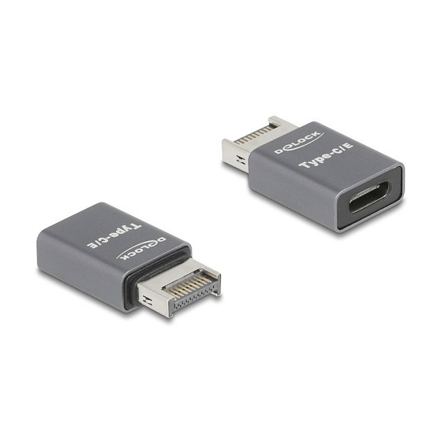 DeLOCK 67234 Adaptador USB Type-E a USB Type-C 10 Gbps Gris