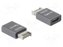 DeLOCK 67234 Adaptador USB Type-E a USB Type-C 10 Gbps Gris