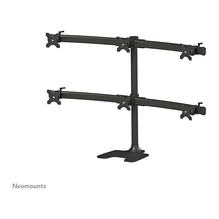 Neomounts FPMA-D700DD6 - Soporte de escritorio para 6 monitores o TV planos de 10" a 27" (69 cm), hasta 8 kg c/u, VESA 100x100/75x75 mm, negro