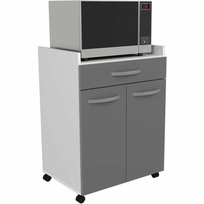 Ekipa Carro OSLO gris brillo con 1 cajón y 1 puerta