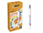 Bic Bolígrafo Cuatro Colores Tiedyed Pastel Punta 1 mm Caja 12 Unidades