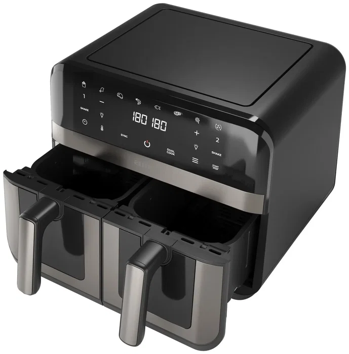 Aiwa Freidora por aire Futago AFR-9000 9L 2400W 8 programas Doble cesta y ventana Acero Aiwa Freidora por aire Futago AFR-9000 9L 2400W 8 programas Doble cesta y ventana Acero