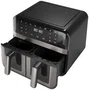 Aiwa Freidora por aire Futago AFR-9000 9L 2400W 8 programas Doble cesta y ventana Acero