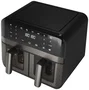 Aiwa Freidora por aire Futago AFR-9000 9L 2400W 8 programas Doble cesta y ventana Acero