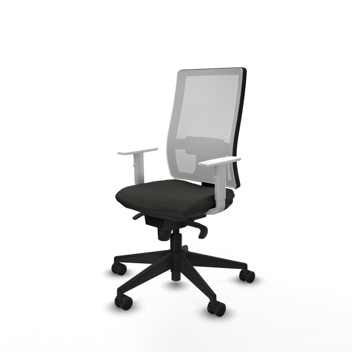 PIQUERAS Y CRESPO Silla de oficina Horna con mecanismo Sincro, Negro y Blanco