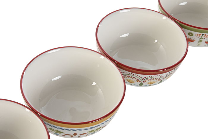 DKD Home Decor Cuencos de Porcelana Mandala Multicolor Surtidos
