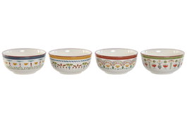 DKD Home Decor Cuencos de Porcelana Mandala Multicolor Surtidos