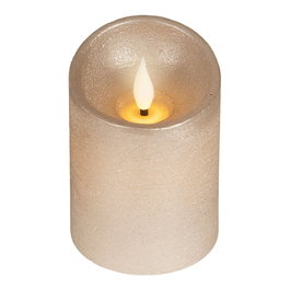 Lumineo Vela de Cera LED Dorada con Parte Superior Curva