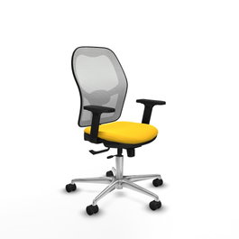 PIQUERAS Y CRESPO Silla de oficina Jorquera con mecanismo Sincro/Traslack Amarillo y Blanco