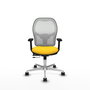 PIQUERAS Y CRESPO Silla de oficina Jorquera con mecanismo Sincro/Traslack Amarillo y Blanco