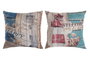 DKD Home Decor Cojin Mediterraneo Multicolor de Algodon y Lino 50 x 50 x 12 cm (4 Unidades)
