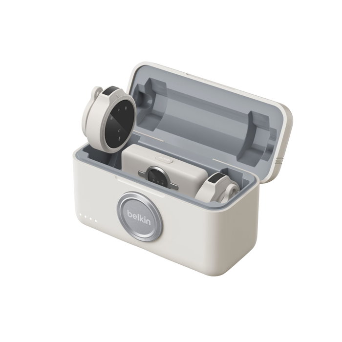 Belkin Stage Dual Micrófono Inalámbrico con Estuche de Carga CTA003hqSA Beige Belkin Stage Dual Micrófono Inalámbrico con Estuche de Carga CTA003hqSA Beige