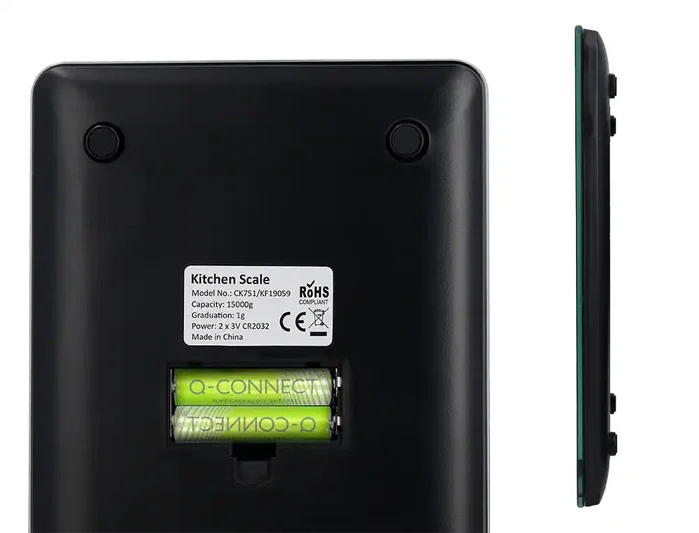 Q-connect Báscula de precisión digital con pantalla LCD KF19059, 5 g a 15 kg