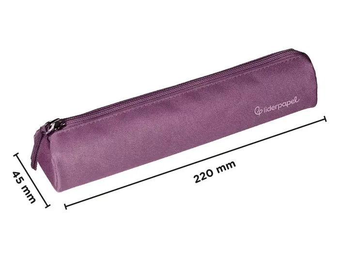 Liderpapel Estuche Portatodo Slim Cilíndrico Morado Empolvado 220x45mm