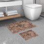 Mijölnir 510611 Juego de Alfombras de Baño de Poliéster Antideslizante 50x60 cm y 60x100 cm Marrón