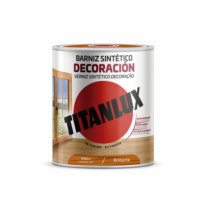 Titan Barniz sintético decoración roble brillante 250 ml