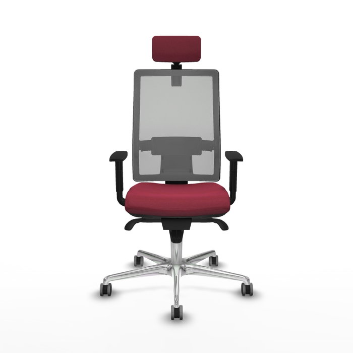 PIQUERAS Y CRESPO Silla de oficina Horna con mecanismo Sincro, Tela Granate y Malla Gris PIQUERAS Y CRESPO Silla de oficina Horna con mecanismo Sincro, Tela Granate y Malla Gris