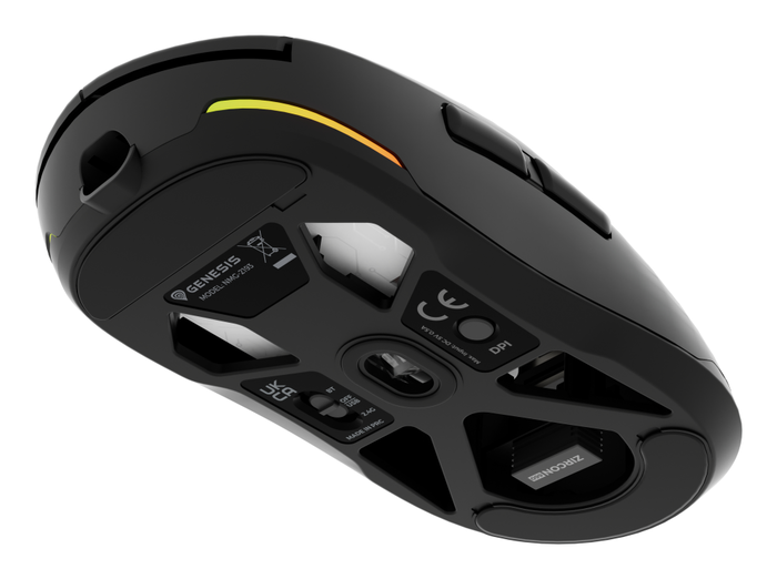 GENESIS NMG-2193 Ratón Juego Ambidextro Bluetooth + USB Type-C Óptico 26000 DPI Negro Batería Integrada
