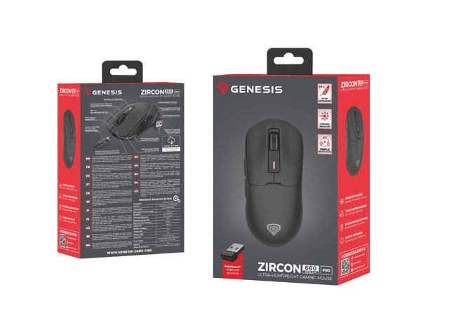 Genesis Zircon 660 Pro Wireless Ratón Inalámbrico Óptico Negro 26000 DPI Genesis Zircon 660 Pro Wireless Ratón Inalámbrico Óptico Negro 26000 DPI