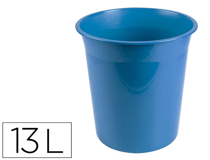 Liderpapel Papelera Plástico Celeste Opaco 13 Litros 275x285 mm Liderpapel Papelera Plástico Celeste Opaco 13 Litros 275x285 mm