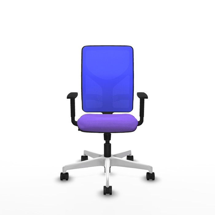 PIQUERAS Y CRESPO Silla de oficina Motilla con mecanismo Sincro, Tela Lila y Malla Azul