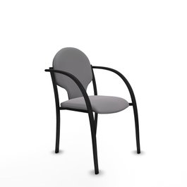 PIQUERAS Y CRESPO Silla Hellín Gris con Brazos Fijos