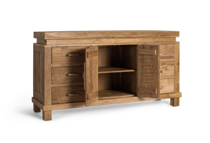 GINER Y COLOMER Aparador de teca maciza con 2 puertas y 6 cajones GINER Y COLOMER Aparador de teca maciza con 2 puertas y 6 cajones
