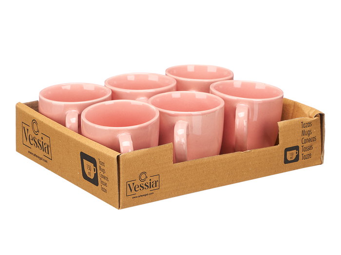 Vessia Taza de Café Rosa Palo 150 ml Cerámica Loza 10x7x7 cm (24 Unidades)