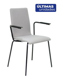 NOWY STYL Silla Café VII Gris con Brazos Fijos