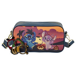 LOUNGEFLY Bolso bandolera Angel & Stitch Halloween Stitch Disney