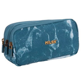 Milan Portatodo 3 Cremalleras Serie Lava Azul Estuche Escolar Poliéster 22x11x6.5cm