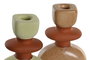 DKD Home Decor Portavela Beige Crema Terracota 4 x 17 x 10 cm (6 Unidades)