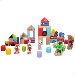 Color Baby Cubo Blocs de Madera Spidey Amazing Friends con 50 Piezas