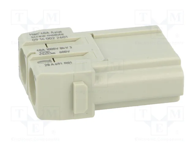 HARTING Han-Modular® Módulo Macho 40A 1000V 2 Pines HARTING Han-Modular® Módulo Macho 40A 1000V 2 Pines