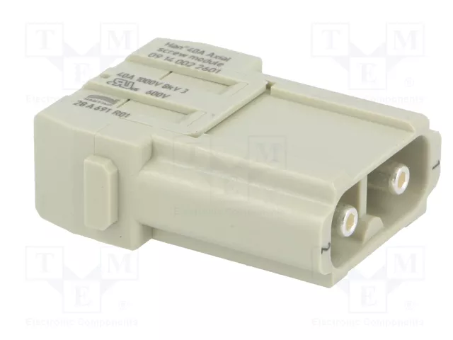 HARTING Han-Modular® Módulo Macho 40A 1000V 2 Pines HARTING Han-Modular® Módulo Macho 40A 1000V 2 Pines