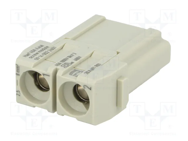 HARTING Han-Modular® Módulo Macho 40A 1000V 2 Pines HARTING Han-Modular® Módulo Macho 40A 1000V 2 Pines