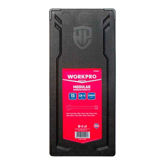 Workpro Llave Combinada Fija Estrella Cromo Vanadio Juego 15 Piezas 7-22 mm