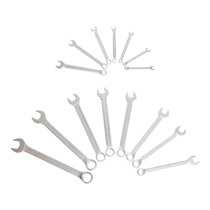 Workpro Llave Combinada Fija Estrella Cromo Vanadio Juego 15 Piezas 7-22 mm