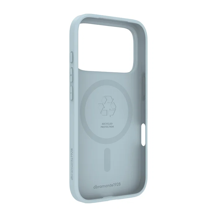 Dbramante1928 Greenland Pro Funda MagSafe para Apple iPhone 17 Pro - Plástico Reciclado Azul - Resistente a Impactos y al Polvo