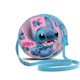 Karactermania Lilo y Stitch Bolso Bandolera Redondo para Niños 18,5x18,5x7cm Azul PVC