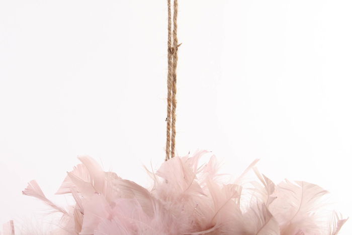 DKD Home Decor Bola Decoracion Navidad Fantasia Rosa Palo Blanco 40 x 40 cm (2 Unidades)