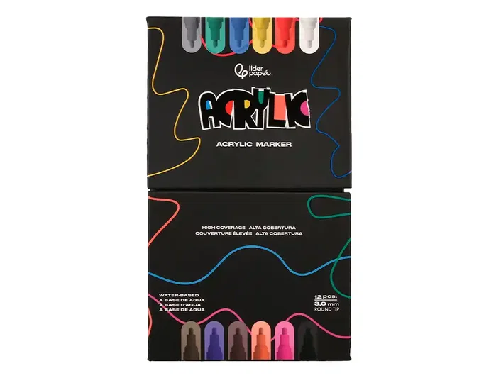 Liderpapel Rotuladores Acrylic Base Agua Colores Surtidos Punta 3 mm