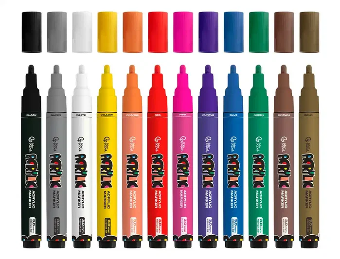 Liderpapel Rotuladores Acrylic Base Agua Colores Surtidos Punta 3 mm