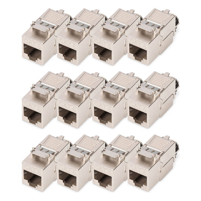 Digitus Kit de 12 Módulos Keystone CAT 8.1 Apantallados, Plata, para Cable Categoría 8/8.1, Conexión sin Herramientas, 2000 MHz, PoE Digitus Kit de 12 Módulos Keystone CAT 8.1 Apantallados, Plata, para Cable Categoría 8/8.1, Conexión sin Herramientas, 2000 MHz, PoE